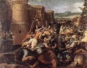 GIuseppe Cesari Called Cavaliere arpino St Clare with the Scene of the Siege of Assisi oil on canvas